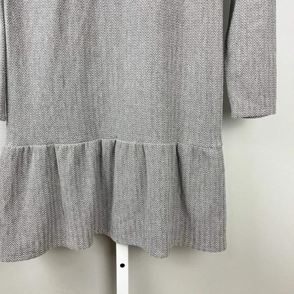 Ann Taylor LOFT Herringbone Dress Womens M Gray Preppy Classic‎ Academia
